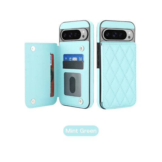 [With Card Slot][Adjustable Stand] Google Pixel 9/Pro/Pro XL - Diamond Quilting Anti-fraud PU Leather Flip Wallet Series Case