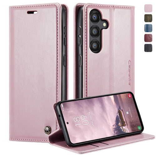 [With Card Slot] Samsung Galaxy A25 5G (SM-A256) - Magnetic Flip PU Leather Wallet Series Stand Case