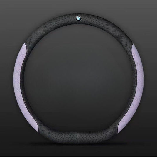 BMW PU Leather Steering Wheel Cover with Heat-Pressed Embossed Texture For 5 Series (530), 3 Series, 7 Series, 1 Series, X1, X2, X3, X4, X5, i3, iX3