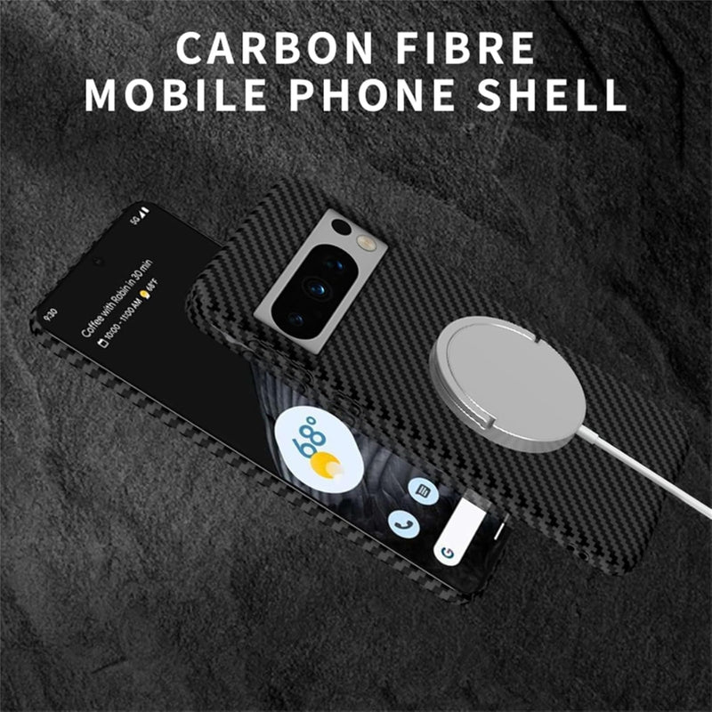 Load image into Gallery viewer, [360° Rotating Bracket] Google Pixel 7/Pro/A - Matte Carbon Fiber Style Magnetic Protective Case
