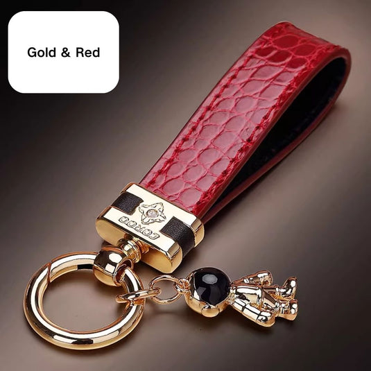 Premium Genuine Leather Keychain Pendant, Refined & Timeless Gift