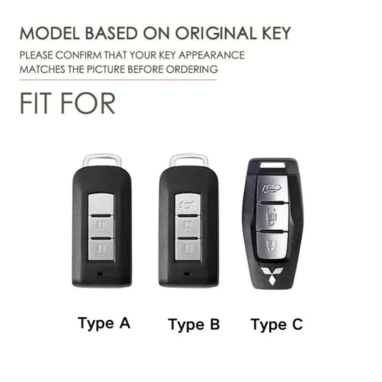 Mitsubishi Zinc Alloy + TPU Car Key Fob Case Cover For Outlander, ASX, Eclipse Cross, L200, Pajero, Triton, Lancer EX