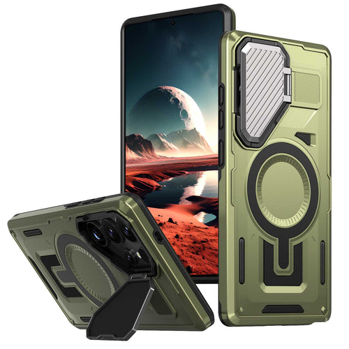 [Built-in Stand & Camera Protector] Samsung A15 - Shield Shockproof Rugged Heavy Duty Case