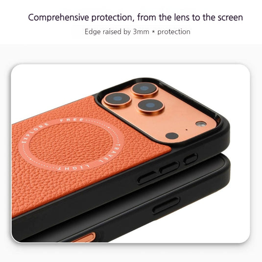 [Magsafe Compatible] Apple iPhone 17/Pro/Pro Max - Custype Portable Premium Leather Protective Case with Chain