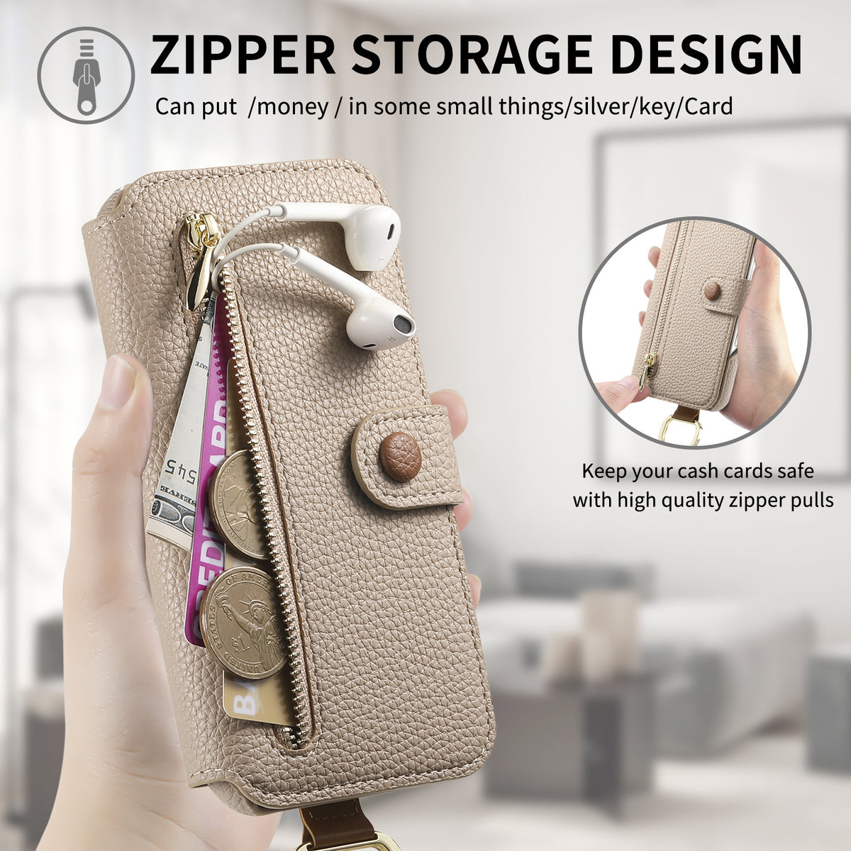 [With RFID Blocking Material] Samsung Galaxy S22 Plus/Ultra - PU Leather Zipper Flip Wallet Series Case - i-Station Mobile Phone & Electronic Device Repair and Accessories