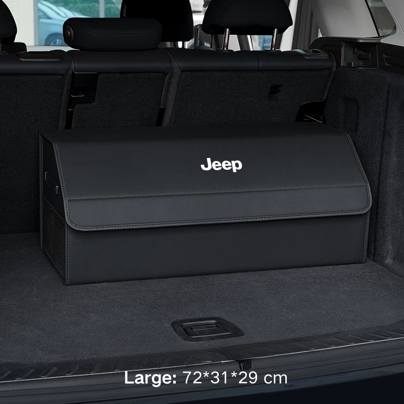 Load image into Gallery viewer, Jeep Microfiber Leather Car Trunk Storage Box for Cherokee, Renegade, Compass, Grand Cherokee, Wrangler, Gladiator
