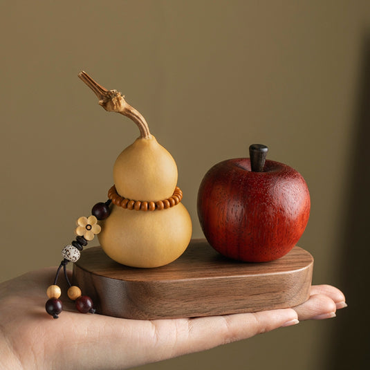 Natural Gourd Plum Blossom Pendant Walnut Wood Base Car Dashboard Ornament Handmade Carving Premium Gift - i-Station Mobile Phone & Electronic Device Repair and Accessories