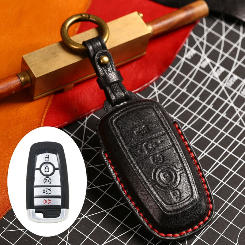 Load image into Gallery viewer, Ford Handcrafted Genuine Leather Folding Key Protective Case For Raptor F-150, Focus, Escort, Mondeo, Edge, Explorer, Mustang
