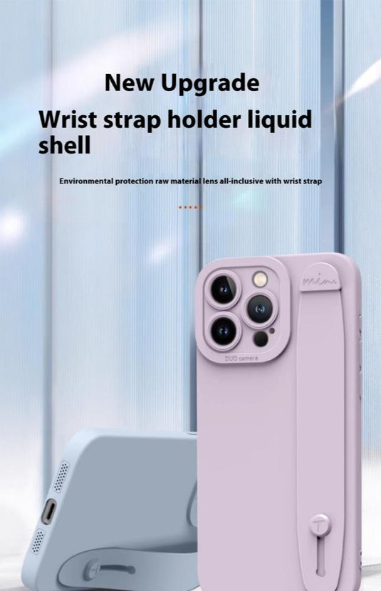 [Wrist Strap Bracket] Apple iPhone 16/Plus/Pro/Max - Washable Liquid Silicone Protective Case