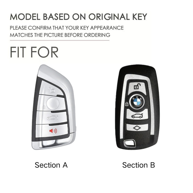 Load image into Gallery viewer, BMW Zinc Alloy + Leather Protection Car Key Case For 1, 2, 3, 5, 7 Series, X3, X5, X6
