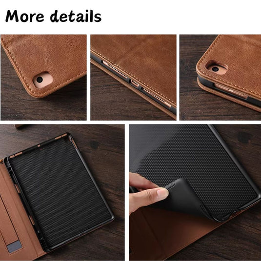 [With Pen Slot][With Card Slot] Apple iPad mini 6 8.3" (2021) - Business PU Leather Fold Stand Series Case With Wrist strap