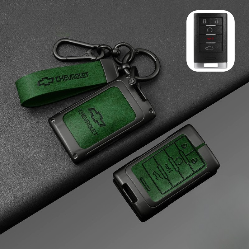 Load image into Gallery viewer, Chevrolet Zinc Alloy + PU Leather Car Key Fob Case Cover For Malibu, Equinox, Trax, Express, Silverado, Captiva
