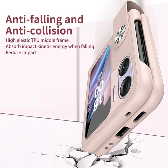 OPPO Find N3 Flip (PHT110, CPH2519) - PU Leather Handheld Stand Phone Case