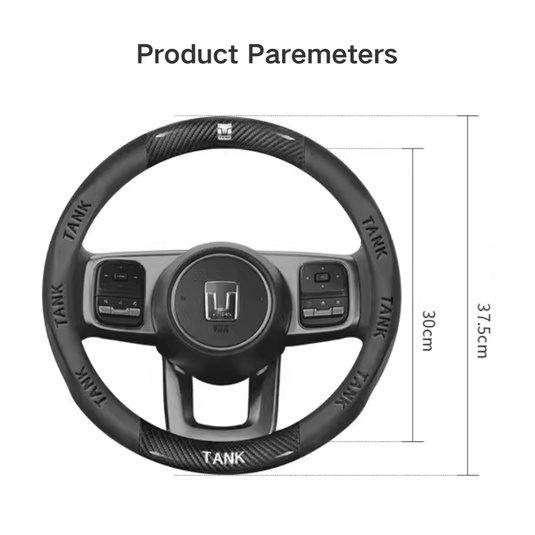 Great Wall Carbon Fiber & Nappa Leather Grip Steering Wheel Cover for Tank 300, Tank 400, Tank 500 Hi4-T
