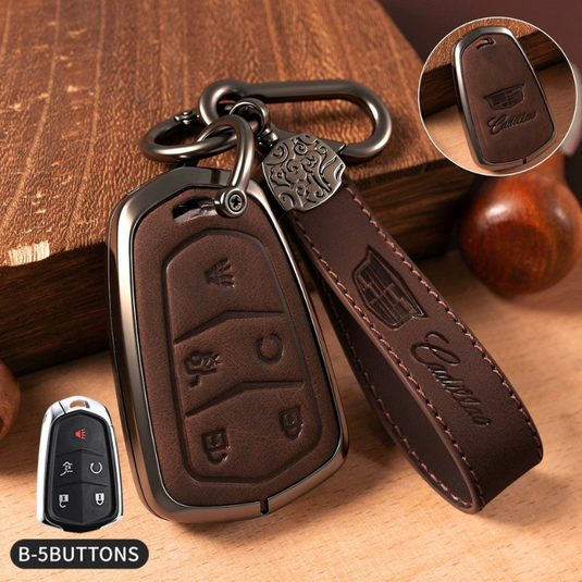 Cadillac Crazy Horse Leather Car Key Fob Case Cover For XT5, XT4, XT6, CT4, CT5, CT6, ATS-L, XTS, TS-L - i-Station Mobile Phone & Electronic Device Repair and Accessories