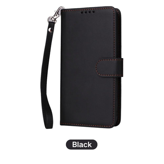 [With Card Slot] Samsung Galaxy S23/Plus/Ultra/FE -  Magnetic Dismantling Genuine Leather Flip Wallet Series Stand Case With a Leather Lanyard