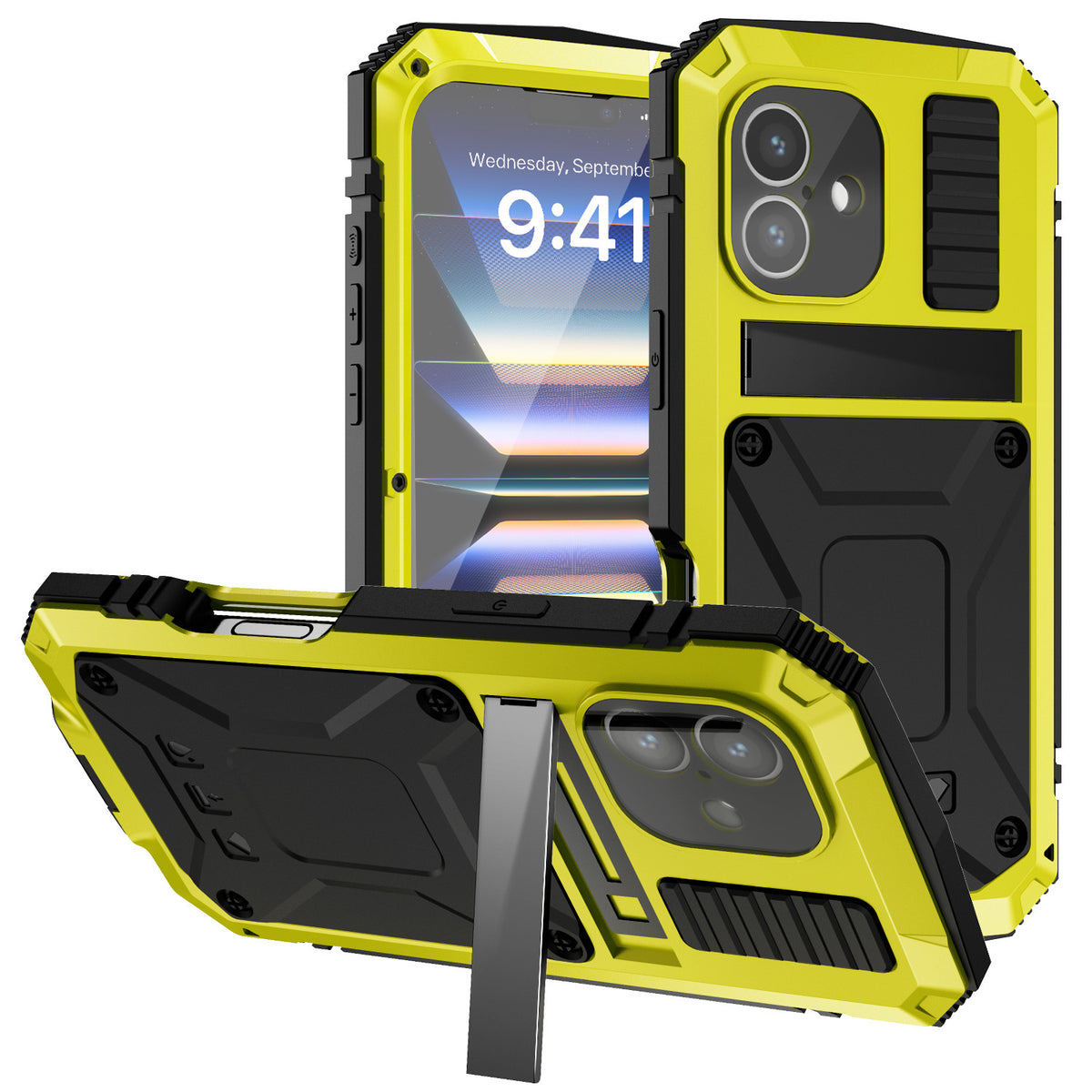 [Magsafe Compatible] Apple iPhone 12/Pro/Max - Metal Full Coverage Waterproof Heavy Duty Series Case With Stand - i-Station Mobile Phone & Electronic Device Repair and Accessories