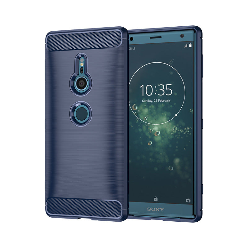 Load image into Gallery viewer, Sony Xperia XZ2 Compact - Brushed Carbon Fiber TPU Heavy Duty Series Case
