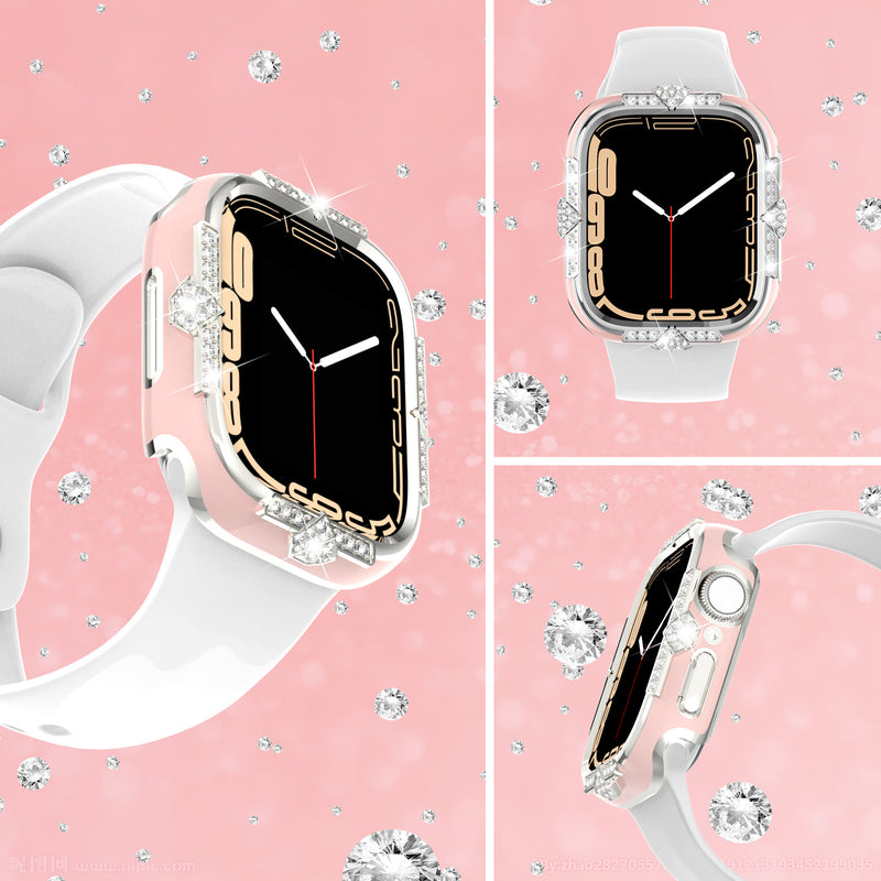 Load image into Gallery viewer, [2 in 1 - Case + Protector] Apple Watch Series 4/5/6/SE/7/8/9 - Fashion Diamond-inlaid Shockproof Frame Case
