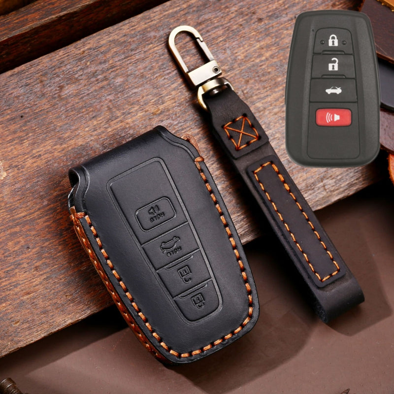 Load image into Gallery viewer, Toyota Handcrafted Genuine Leather Car Key Protective Case For Camry, C-HR, Corolla, RAV4, Avalon, Land Cruiser, Prado, Prius
