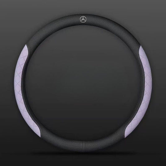 Mercedes-Benz PU Leather Steering Wheel Cover with Heat-Pressed Embossed Texture For C260L, GLB220, GLC, GLE350, GLA200,  E300L