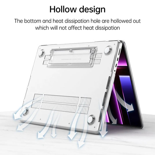 MacBook Air 13.6" M2/M3 (A2681/A3113) - Matte Transparent Invisible Stand Protective Case