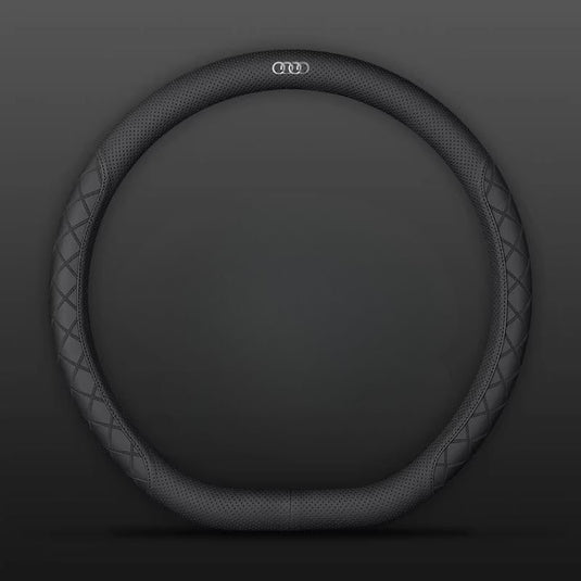 Audi PU Leather Steering Wheel Cover with Heat-Pressed Embossed Texture For A5, A6, A7, A8L, Q2L, Q3, Q4, Q5L, Q7, Q8