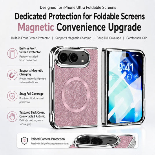 Apple iPhone Duo - Glitter Powder Magnetic Integrated Film Phone Case - Polar Tech Australia