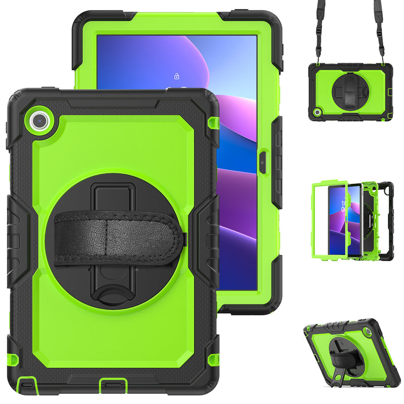Load image into Gallery viewer, [Built-in Kickstand] Lenovo Tab 10.1&quot; 2025 (TB311FU/TB311XU) - Silicone Full Covered Heavy Duty Series Case With Adjustable Hand Strap
