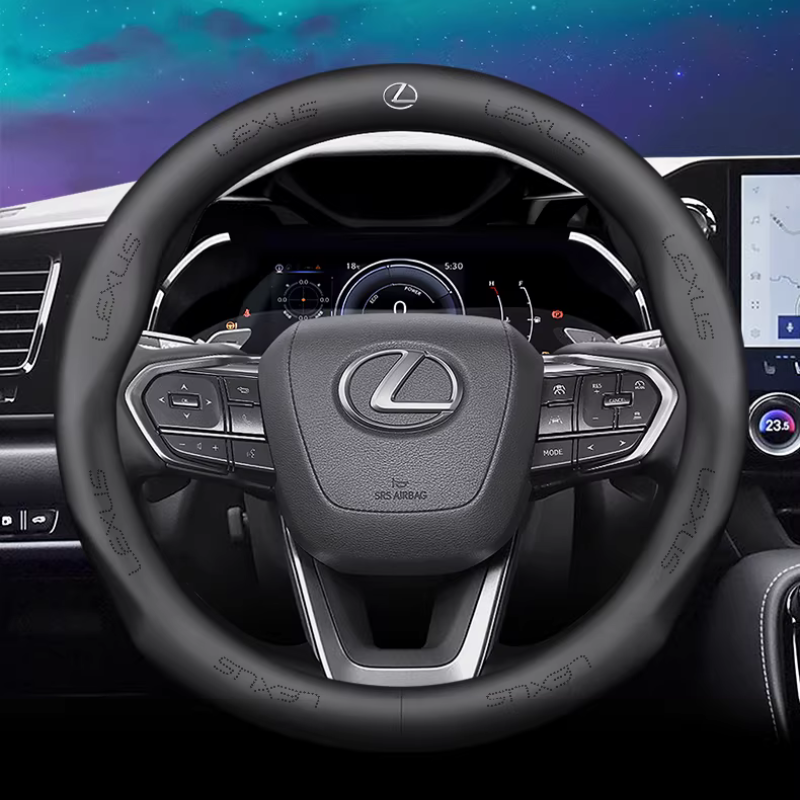 Load image into Gallery viewer, Lexus Leather &amp; Carbon Fiber Car Steering Wheel Covers for Lexus ES200, ES300H, RX350, NX200, UX260
