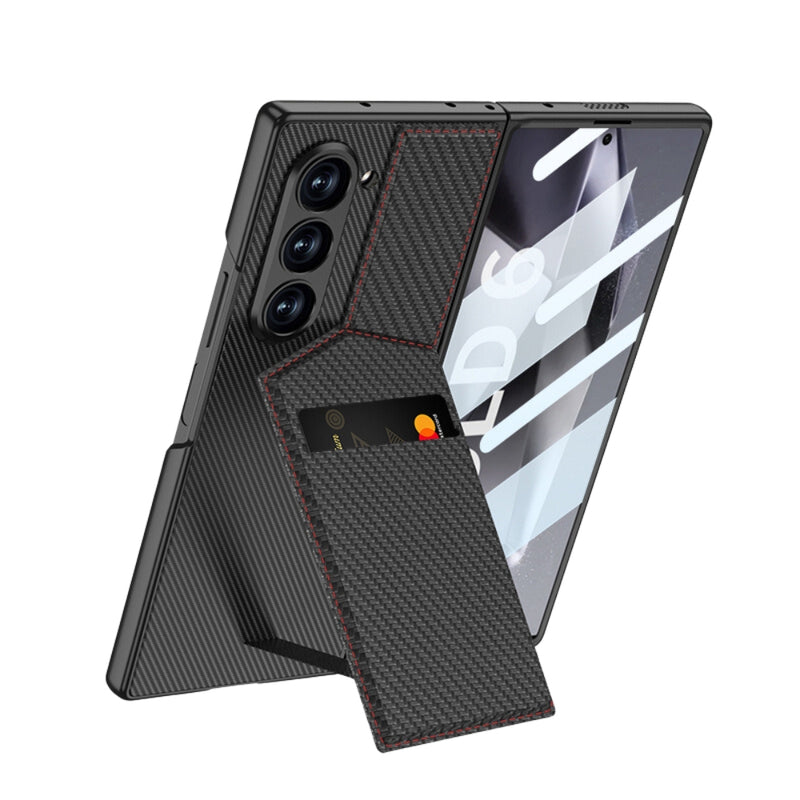 Load image into Gallery viewer, [With Card Slot] Samsung Galaxy Z Fold 6 (SM-F956) - Shell-membrane Integrated Magnetic Card Holder Stand Case
