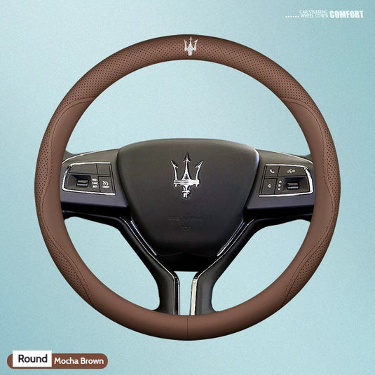 Maserati Nappa Leather Breathable Non-Slip Steering Wheel Cover For Quattroporte, Ghibli, Grecale, Levante - i-Station Mobile Phone & Electronic Device Repair and Accessories
