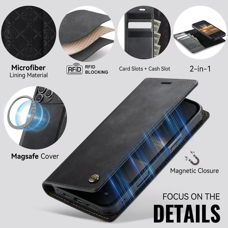 Load image into Gallery viewer, [2 in 1 Magnetic Detachable][With Card Slot] Apple iPhone 17 Pro / iPhone 18 Pro - Multi Functional Flip Leather Wallet Series Case
