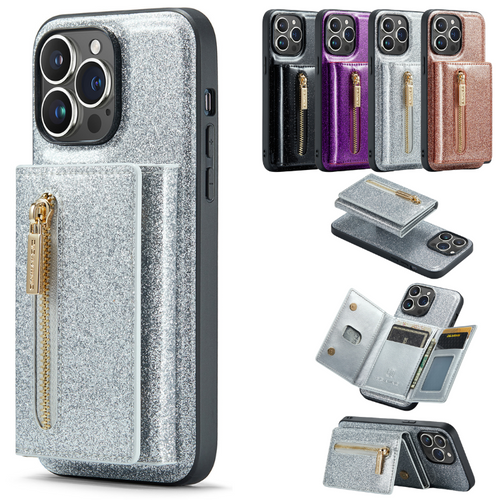 [With Card Slot] Apple iPhone 11/Pro/Pro Max Glitter Leather Shockproof Wallet Series Case