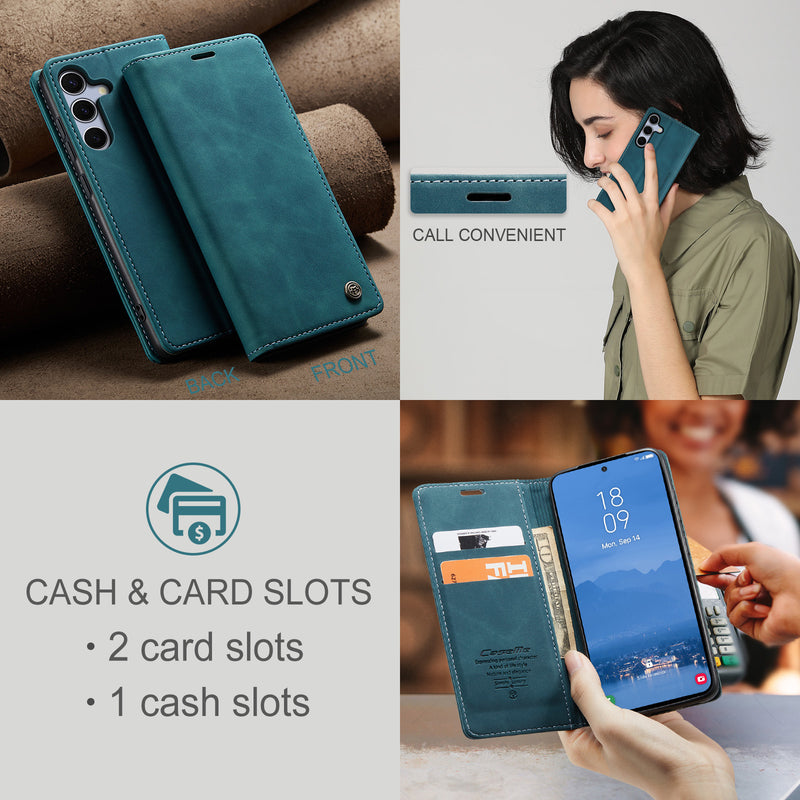 Load image into Gallery viewer, [With Card Slot] Samsung Galaxy A16 5G (SM-A166) - Business Premium Leather Shockproof Wallet Series Case
