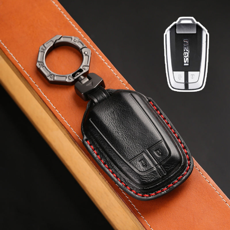Load image into Gallery viewer, Isuzu Handcrafted Genuine Leather Car Key Fob Case Cover For D-MAX, MU‑X
