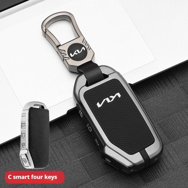 Load image into Gallery viewer, Kia Zinc Alloy + Silicone Car Key Fob Case Cover For K5, Seltos, Sportage, Sorento, Cerato, Ceed, Niro EV, Telluride, Soul, Proceed - i-Station Mobile Phone &amp; Electronic Device Repair and Accessories
