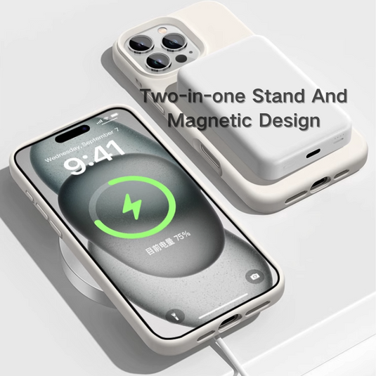 [Built-in Stand] Apple iPhone 15/Pro/Pro Max Liquid Silicone Magnetic Cartoon Essentials Series Case