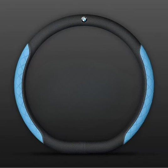 BMW PU Leather Steering Wheel Cover with Heat-Pressed Embossed Texture For 5 Series (530), 3 Series, 7 Series, 1 Series, X1, X2, X3, X4, X5, i3, iX3