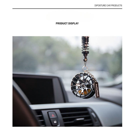 Q5T Wheel Hub Style Car Rearview Mirror Pendant Stylish High-End Vehicle Interior Accessory - i-Station Mobile Phone & Electronic Device Repair and Accessories