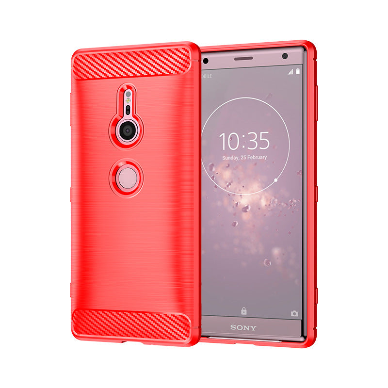 Load image into Gallery viewer, Sony Xperia XZ2 Compact - Brushed Carbon Fiber TPU Heavy Duty Series Case
