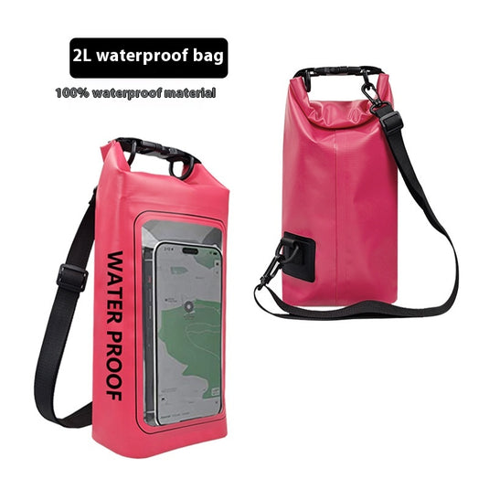 IP68 Waterproof Dry Bag 2L - Roll Top Waterproof Pool Bag,dry bags for kayaking waterproof-w/Phone Pouch,Large Waterproof Phone Pouch,Boating & Kayak Accessories camping