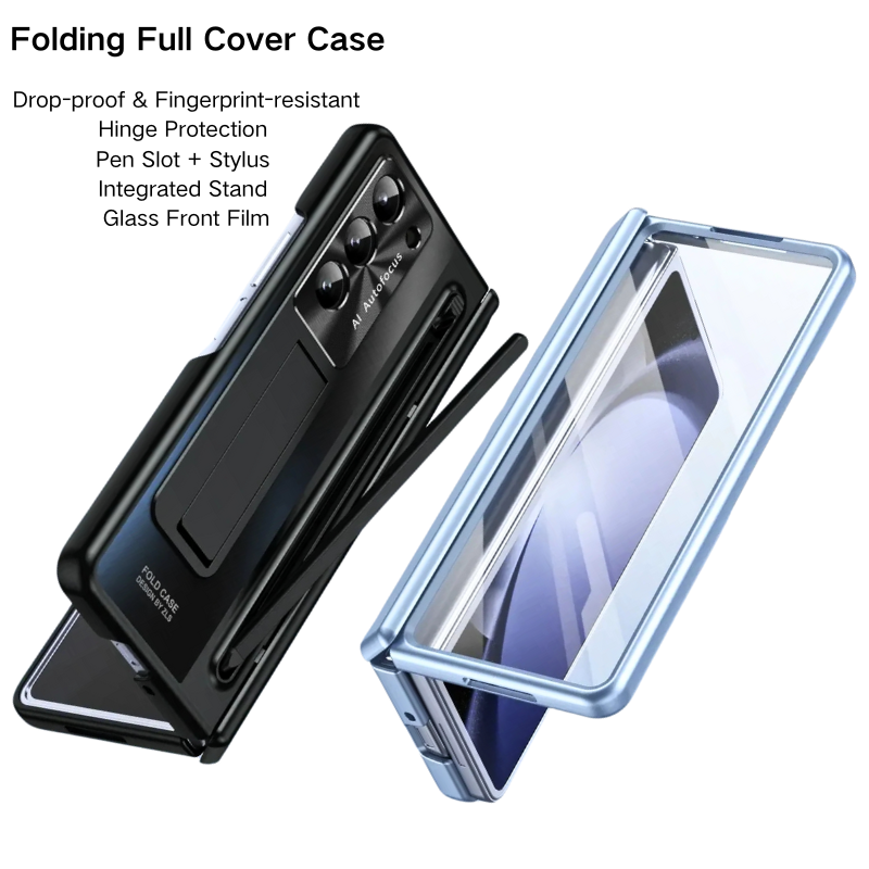 [With Stand] Samsung Galaxy Z Fold 6 SM-F956 Hinge Folding Full Protection Tempered Glass Essentials Series Case - i-Station Mobile Phone & Electronic Device Repair and Accessories