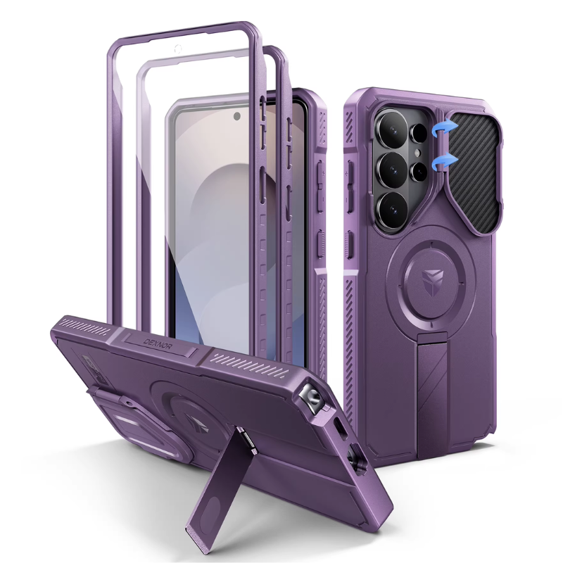 Load image into Gallery viewer, [With Camera Cover][Built-in Stand] Samsung Galaxy S26 Ultra - Dexnor Military Grade Heavy-Duty Shockproof Rugged Case
