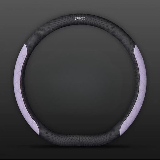 Audi PU Leather Steering Wheel Cover with Heat-Pressed Embossed Texture For A5, A6, A7, A8L, Q2L, Q3, Q4, Q5L, Q7, Q8