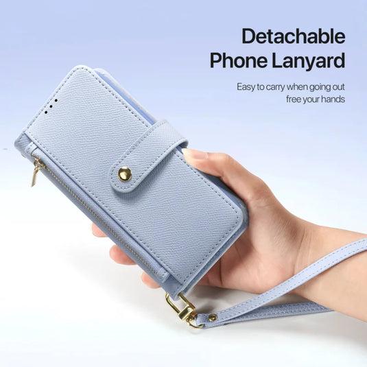 [Detachable][With Card Slot] Apple iPhone 16e - Detachable Magnetic Genuine Leather Wallet Case