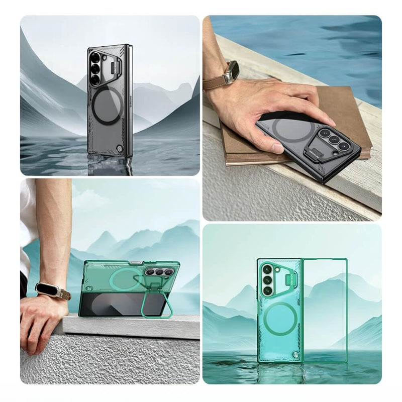 Load image into Gallery viewer, [With Lens Bracket] [Magsafe Compatible] Samsung Galaxy Z Fold 6(SM-F956) - Full Coverage Anti Drop Magnetic Fashion Protective Case
