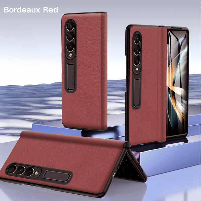 Load image into Gallery viewer, Samsung Galaxy Fold 4 (SM-F936) - Case and Film Integrated Genuine Leather Series Stand Case
