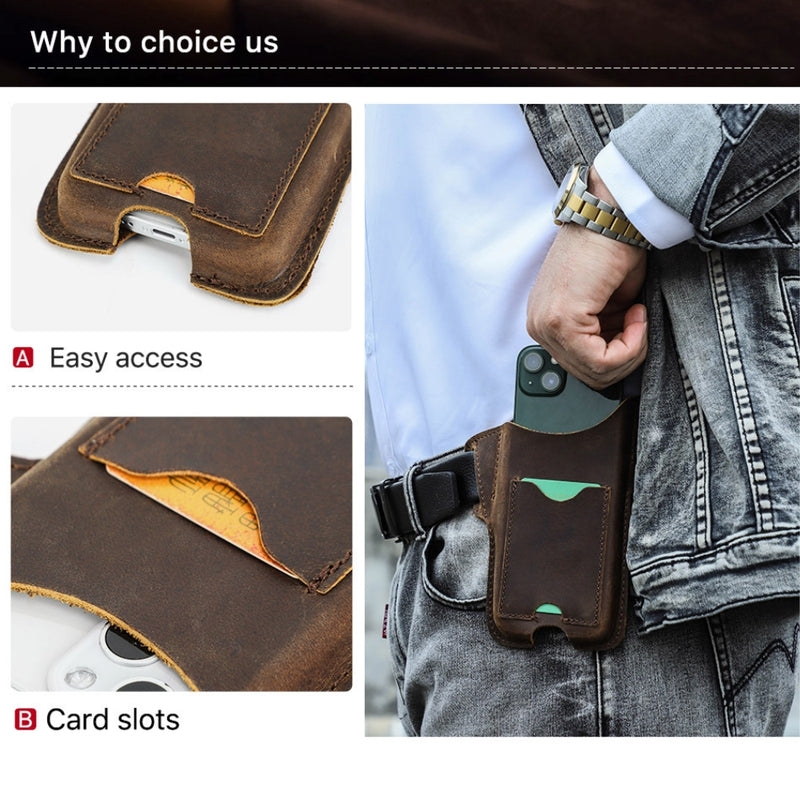 Load image into Gallery viewer, For Apple iPhone 11/11 Pro/12/12 Pro/13/13 Pro/14/14Pro/15/15 Pro 6.1&quot; - Leather Phone Waist Bag Wallet Protective Case
