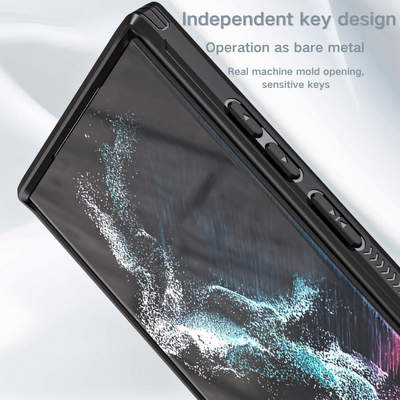 [With Slide Len Cover] Samsung Galaxy S24 SM-S921/Plus SM-S926/Ultra SM-S928 Transparent Shockproof Phone Essentials Series Case - i-Station Mobile Phone & Electronic Device Repair and Accessories